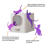 Darrahopens Pet Care > Cat Supplies > Cat Litter Pink Fully Enclosed Cat Litter Box Large Plastic Toilet for Cats with Lid Tray