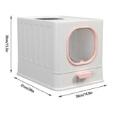 Darrahopens Pet Care > Cat Supplies > Cat Litter Pink Fully Enclosed Cat Litter Box Large Plastic Toilet for Cats with Lid Tray