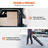 Darrahopens Pet Care > Cat Supplies > Cat Litter VEVOR Foldable Utility Service Cart, 3 Shelf 165LBS Heavy Duty Plastic Rolling Cart with Lockable Wheels, Ergonomic Handle, Portable Garage Tool Cart for Warehouse/Office/Home(25.62"x15.43"x32.76")