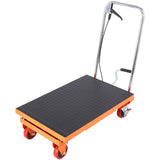 Darrahopens Pet Care > Cat Supplies > Cat Litter VEVOR Hydraulic Lift Table Cart, 500lbs Capacity 28.5" Lifting Height, Manual Single Scissor Lift Table with 4 Wheels and Non-slip Pad, Hydraulic Scissor Cart for Material Handling, Orange