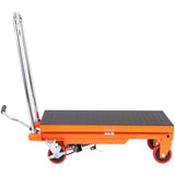 Darrahopens Pet Care > Cat Supplies > Cat Litter VEVOR Hydraulic Lift Table Cart, 500lbs Capacity 28.5" Lifting Height, Manual Single Scissor Lift Table with 4 Wheels and Non-slip Pad, Hydraulic Scissor Cart for Material Handling, Orange