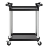 Darrahopens Pet Care > Cat Supplies > Cat Litter VEVOR Utility Cart, 300 lbs Load Capacity, 2-tier Utility Plastic Cart with 360° Swivel Wheels (2 with Brakes), 24.4 x 16.1-inch Food Service Cart for Warehouse, Office, Home, Restaurant, Kitchen