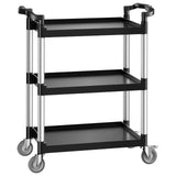 Darrahopens Pet Care > Cat Supplies > Cat Litter VEVOR Utility Cart, 300 lbs Load Capacity, 3-tier Utility Plastic Cart with 360° Swivel Wheels (2 with Brakes), 24.4 x 16.1-inch Food Service Cart for Warehouse, Office, Home, Restaurant, Kitchen