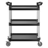 Darrahopens Pet Care > Cat Supplies > Cat Litter VEVOR Utility Cart, 300 lbs Load Capacity, 3-tier Utility Plastic Cart with 360° Swivel Wheels (2 with Brakes), 24.4 x 16.1-inch Food Service Cart for Warehouse, Office, Home, Restaurant, Kitchen