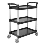 Darrahopens Pet Care > Cat Supplies > Cat Litter VEVOR Utility Cart, 300 lbs Load Capacity, 3-tier Utility Plastic Cart with 360° Swivel Wheels (2 with Brakes), 24.4 x 16.1-inch Food Service Cart for Warehouse, Office, Home, Restaurant, Kitchen