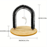 Darrahopens Pet Care > Cat Supplies > Cat Scratchers Arch Cat Scrub Brush Pet Grooming Toy Self Groomer Tickle Device for Cats