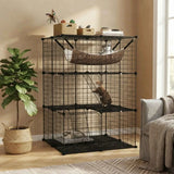 Darrahopens Pet Care > Cat Supplies > Cat Scratchers CARLA HOME Large Cat Cage Diy Enclosure, 3 Tier Pet Playpen Cat Kennel In Australia - Darrahopens