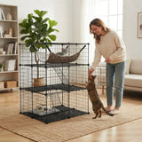 Darrahopens Pet Care > Cat Supplies > Cat Scratchers CARLA HOME Large Cat Cage Diy Enclosure, 3 Tier Pet Playpen Cat Kennel In Australia - Darrahopens
