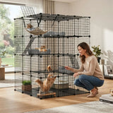 Darrahopens Pet Care > Cat Supplies > Cat Scratchers CARLA HOME Large Cat Cage Diy Enclosure, 4 Tier Pet Playpen Cat Kennel In Australia - Darrahopens