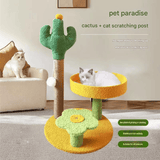 Darrahopens Pet Care > Cat Supplies > Cat Scratchers Green Cactus Pineapple Cat Tree with Scratching Post & Cozy Perch - Multi-Level Cat Tower with Flower Platform and Hanging Ball for Indoor Cats