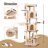 Darrahopens Pet Care > Cat Supplies > Cat Scratchers i.Pet Cat Tree Tower 167cm Large Scratching Post Furniture Scratcher House Beige
