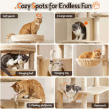 Darrahopens Pet Care > Cat Supplies > Cat Scratchers i.Pet Cat Tree Tower 167cm Large Scratching Post Furniture Scratcher House Beige