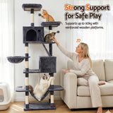 Darrahopens Pet Care > Cat Supplies > Cat Scratchers i.Pet Cat Tree Tower 206cm Large Scratching Post Furniture Scratcher House Grey