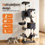 Darrahopens Pet Care > Cat Supplies > Cat Scratchers i.Pet Cat Tree Tower 206cm Large Scratching Post Furniture Scratcher House Grey