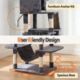 Darrahopens Pet Care > Cat Supplies > Cat Scratchers i.Pet Cat Tree Tower 206cm Large Scratching Post Furniture Scratcher House Grey