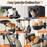 Darrahopens Pet Care > Cat Supplies > Cat Scratchers i.Pet Cat Tree Tower 206cm Large Scratching Post Furniture Scratcher House Grey