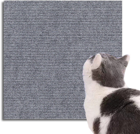 Darrahopens Pet Care > Cat Supplies > Cat Scratchers Premium Cat Scratching Mat - Couch Cushions - Strong adhesion, for ultimate fun for your cat - Protects your furniture, lets your cat have fun (size: 30x30 cm, Gray, pack of two)