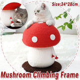 Darrahopens Pet Care > Cat Supplies > Cat Scratchers Red Mushroom Cat Climbing Frame Vertical Scratching Post Board Pet Furniture