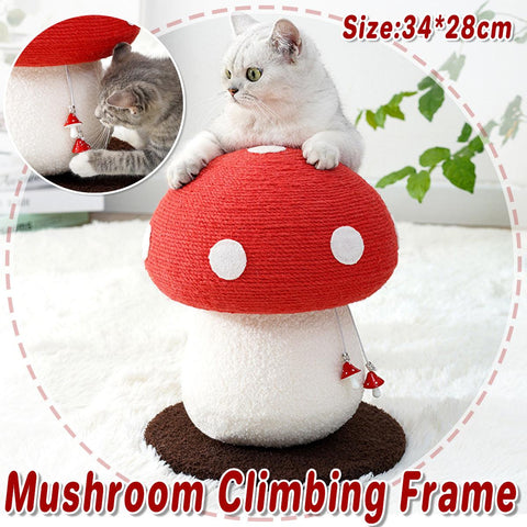 Darrahopens Pet Care > Cat Supplies > Cat Scratchers Red Mushroom Cat Climbing Frame Vertical Scratching Post Board Pet Furniture