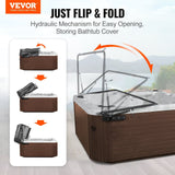 Darrahopens Pet Care > Cat Supplies > Cat Scratchers VEVOR Hot Tub Cover Lift, Spa Cover Lift, Hydraulic, Width 175.26cm - 254.11cm Adjustable, Installed on Both Sides at the Top, Suitable for Various Sizes of Rectangular Bathtubs, Hot Tubs, Spa