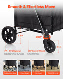 Darrahopens Pet Care > Cat Supplies > Cat Scratchers VEVOR Shopping Cart, Folding Grocery Utility Cart with Dual Baskets, Waterproof Liner & Wheels, 45 KG Large Load Capacity, Heavy Duty Laundry Basket for Laundry, Shopping, Camping, Grocery, Luggage