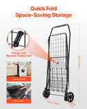 Darrahopens Pet Care > Cat Supplies > Cat Scratchers VEVOR Shopping Cart, Folding Grocery Utility Cart with Dual Baskets, Waterproof Liner & Wheels, 45 KG Large Load Capacity, Heavy Duty Laundry Basket for Laundry, Shopping, Camping, Grocery, Luggage