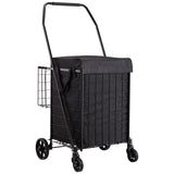 Darrahopens Pet Care > Cat Supplies > Cat Scratchers VEVOR Shopping Cart, Folding Grocery Utility Cart with Dual Baskets, Waterproof Liner & Wheels, 45 KG Large Load Capacity, Heavy Duty Laundry Basket for Laundry, Shopping, Camping, Grocery, Luggage
