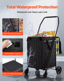 Darrahopens Pet Care > Cat Supplies > Cat Scratchers VEVOR Shopping Cart, Folding Grocery Utility Cart with Dual Baskets, Waterproof Liner & Wheels, 45 KG Large Load Capacity, Heavy Duty Laundry Basket for Laundry, Shopping, Camping, Grocery, Luggage