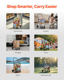 Darrahopens Pet Care > Cat Supplies > Cat Scratchers VEVOR Shopping Cart, Folding Grocery Utility Cart with Swivel Wheels, 40.8 kg Large Load Capacity, Heavy Duty Rolling Laundry Basket Butler for Laundry, Shopping, Camping, Grocery, Luggage, Black