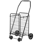 Darrahopens Pet Care > Cat Supplies > Cat Scratchers VEVOR Shopping Cart, Folding Grocery Utility Cart with Swivel Wheels, 40.8 kg Large Load Capacity, Heavy Duty Rolling Laundry Basket Butler for Laundry, Shopping, Camping, Grocery, Luggage, Black