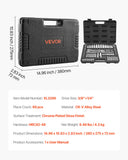 Darrahopens Pet Care > Cat Supplies > Cat Scratchers VEVOR Socket Set, 69 Pieces, 9.5 & 6.4 mm Drive Socket and Ratchet Set, SAE and Metric, Deep and Standard, Mechanic Tool Kit with Accessories and Storage Case, CR-V Alloy Steel, for Auto Repair