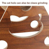 Darrahopens Pet Care > Cat Supplies > Cat Scratchers Wooden Cat Scratcher Toy with Rotating Sisal Ball Scratch Post Triangle Frame