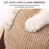 Darrahopens Pet Care > Cat Supplies > Cat Scratchers Wooden Cat Scratcher Toy with Rotating Sisal Ball Scratch Post Triangle Frame