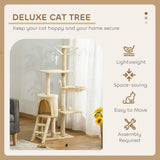 Darrahopens Pet Care > Cat Supplies > Cat Scratching Posts CARLA HOME 134cm Cat Tree for Indoor Cats with Hammock, Plush Perch & Sisal Scratching Posts for Kittens & Adult Cats (Beige)