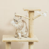 Darrahopens Pet Care > Cat Supplies > Cat Scratching Posts CARLA HOME 134cm Cat Tree for Indoor Cats with Hammock, Plush Perch & Sisal Scratching Posts for Kittens & Adult Cats (Beige)