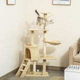 Darrahopens Pet Care > Cat Supplies > Cat Scratching Posts CARLA HOME 134cm Cat Tree for Indoor Cats with Hammock, Plush Perch & Sisal Scratching Posts for Kittens & Adult Cats (Beige)