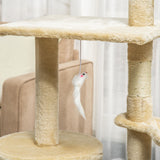 Darrahopens Pet Care > Cat Supplies > Cat Scratching Posts CARLA HOME 134cm Cat Tree for Indoor Cats with Hammock, Plush Perch & Sisal Scratching Posts for Kittens & Adult Cats (Beige)