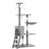Darrahopens Pet Care > Cat Supplies > Cat Scratching Posts CARLA HOME 134cm Cat Tree for Indoor Cats with Hammock, Plush Perch & Sisal Scratching Posts for Kittens & Adult Cats (Light Grey)