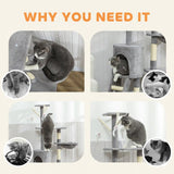 Darrahopens Pet Care > Cat Supplies > Cat Scratching Posts CARLA HOME 134cm Cat Tree for Indoor Cats with Hammock, Plush Perch & Sisal Scratching Posts for Kittens & Adult Cats (Light Grey)