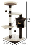 Darrahopens Pet Care > Cat Supplies > Cat Scratching Posts CARLA HOME 140cm Cat Tree for Indoor Cats with Plush Perch, Sisal Scratching Posts & Condo for Kittens & Adult Cats (Beige)