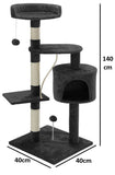 Darrahopens Pet Care > Cat Supplies > Cat Scratching Posts CARLA HOME 140cm Cat Tree for Indoor Cats with Plush Perch, Sisal Scratching Posts & Condo for Kittens & Adult Cats (Dark Grey)