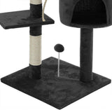 Darrahopens Pet Care > Cat Supplies > Cat Scratching Posts CARLA HOME 140cm Cat Tree for Indoor Cats with Plush Perch, Sisal Scratching Posts & Condo for Kittens & Adult Cats (Dark Grey)