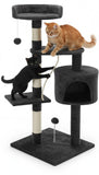 Darrahopens Pet Care > Cat Supplies > Cat Scratching Posts CARLA HOME 140cm Cat Tree for Indoor Cats with Plush Perch, Sisal Scratching Posts & Condo for Kittens & Adult Cats (Dark Grey)