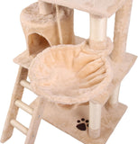 Darrahopens Pet Care > Cat Supplies > Cat Scratching Posts CARLA HOME 141cm Cat Tree Tower for Indoor Cats with Plush Perch, Ladder, Sisal Scratching Posts, Hammock & Condo for Kittens & Adult Cats (Beige)