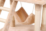 Darrahopens Pet Care > Cat Supplies > Cat Scratching Posts CARLA HOME 141cm Cat Tree Tower for Indoor Cats with Plush Perch, Ladder, Sisal Scratching Posts, Hammock & Condo for Kittens & Adult Cats (Beige)