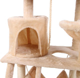 Darrahopens Pet Care > Cat Supplies > Cat Scratching Posts CARLA HOME 141cm Cat Tree Tower for Indoor Cats with Plush Perch, Ladder, Sisal Scratching Posts, Hammock & Condo for Kittens & Adult Cats (Beige)