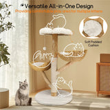 Darrahopens Pet Care > Cat Supplies > Cat Scratching Posts Extra Large Black Cat Tree Tower with Real Wood and Wicker Basket, 60x111cm In Australia - Darrahopens