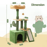 Darrahopens Pet Care > Cat Supplies > Cat Scratching Posts i.Pet Cat Tree Tower 101cm Scratching Post Furniture Scratcher House Green