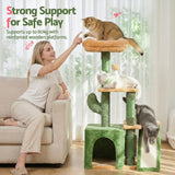 Darrahopens Pet Care > Cat Supplies > Cat Scratching Posts i.Pet Cat Tree Tower 101cm Scratching Post Furniture Scratcher House Green