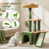 Darrahopens Pet Care > Cat Supplies > Cat Scratching Posts i.Pet Cat Tree Tower 101cm Scratching Post Furniture Scratcher House Green